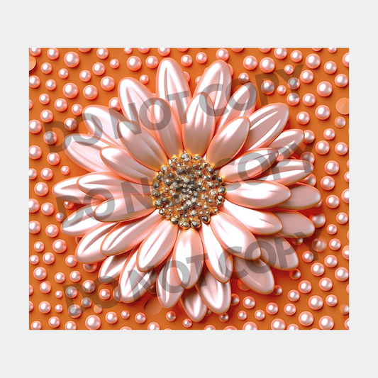 3D Sunflower Pearls Sublimation Tumbler Transfer