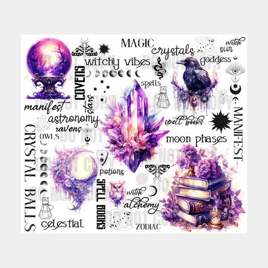 Celestial Witchy Sublimation Tumbler Transfer
