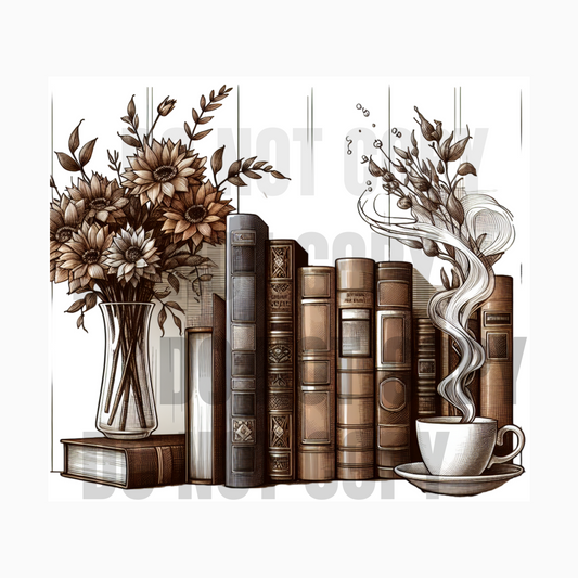 Coffee and Books Sublimation Tumbler Transfer 2