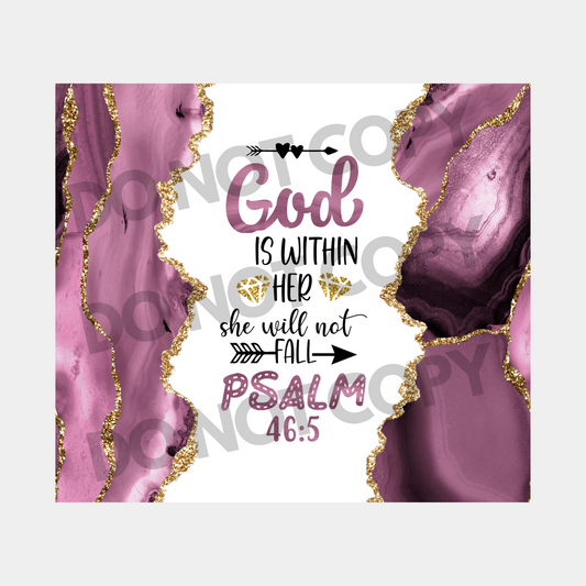 God Is Within Her Tumbler Sublimation Transfer