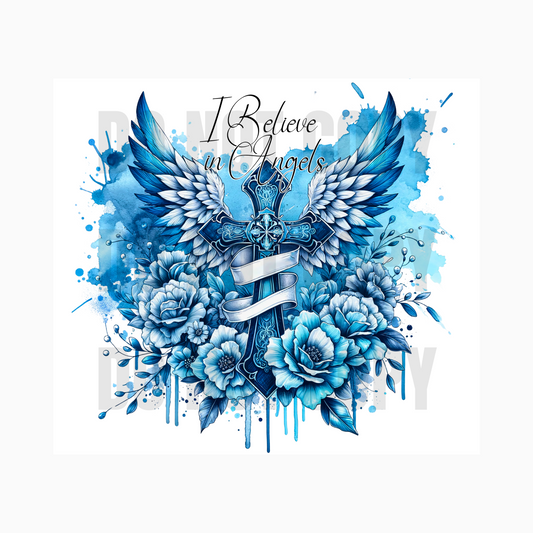I Believe In Angels Sublimation Tumbler Transfer