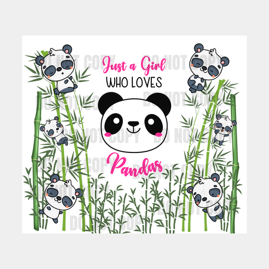 Just A Girl Who Loves Pandas Tumbler Transfer