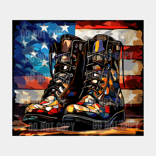 Military Boots Sublimation Tumbler Transfer