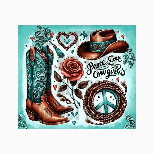 Peace Love Cowgirls Sublimation Tumbler Transfer