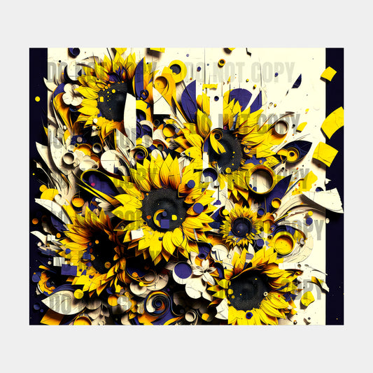 Sunflowers Collage Sublimation Tumbler Transfer