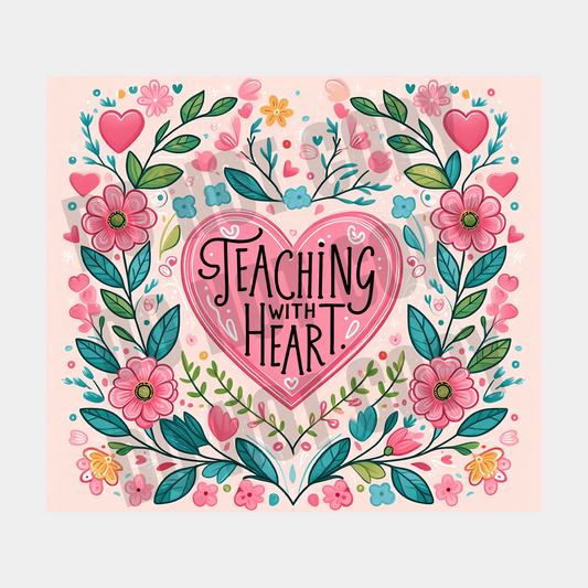 Teaching with Heart Sublimation Tumbler Transfer