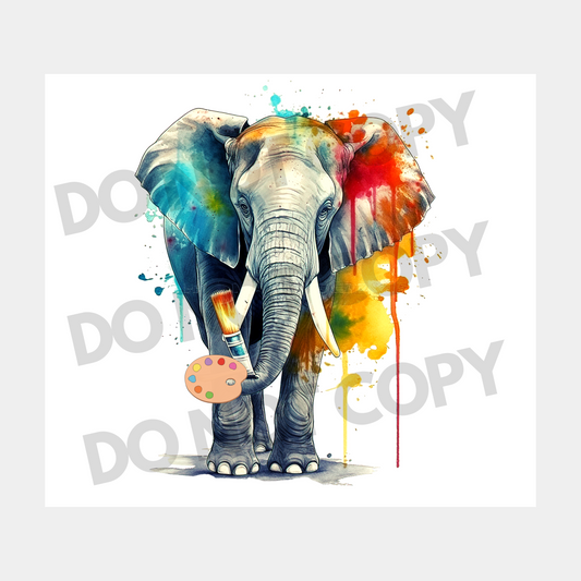Watercolor Elephant Sublimation Tumbler Transfer