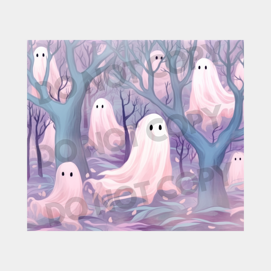Pastel Ghosts Sublimation Tumbler Transfer