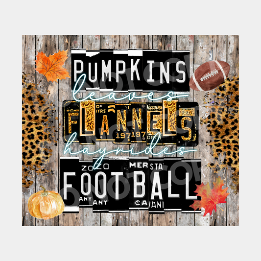 Pumpkins Flannels Football Tumbler Transfer 2