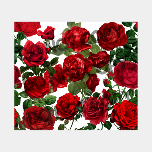 Red Roses Tumbler Sublimation Transfer