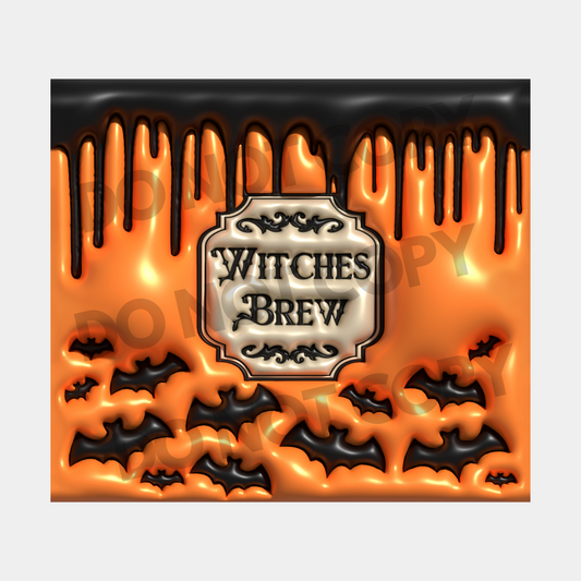 3D Puff Witches Brew Tumbler Transfer
