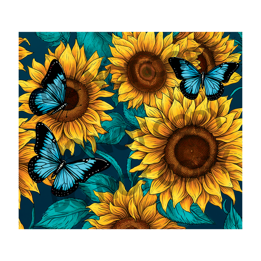 Sunflower Butterfly Tumbler Sublimation Transfer