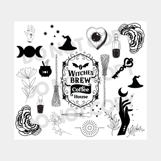Witches Brew Coffee House Tumbler Transfer