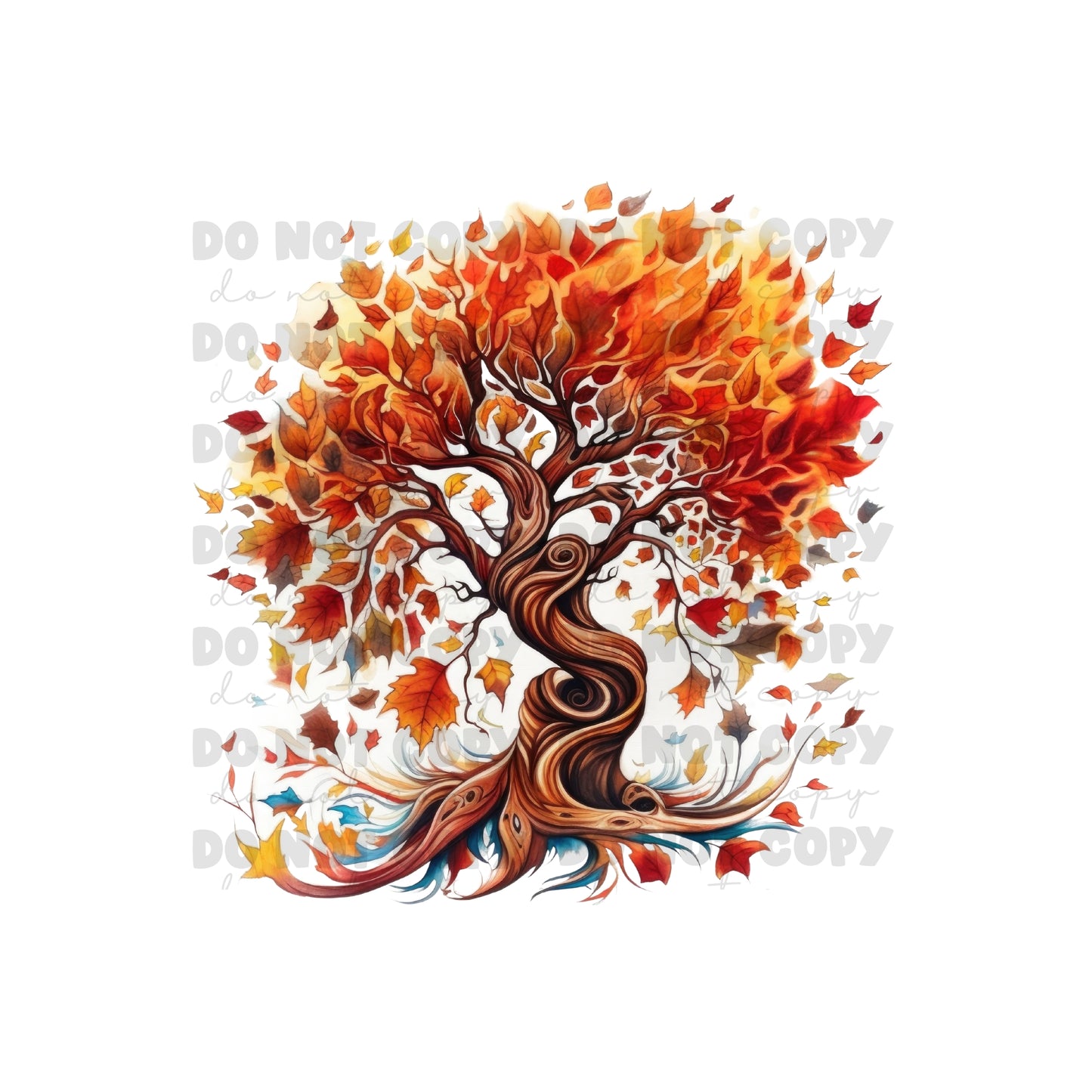 Fall Curved Tree Sublimation Tumbler Transfer