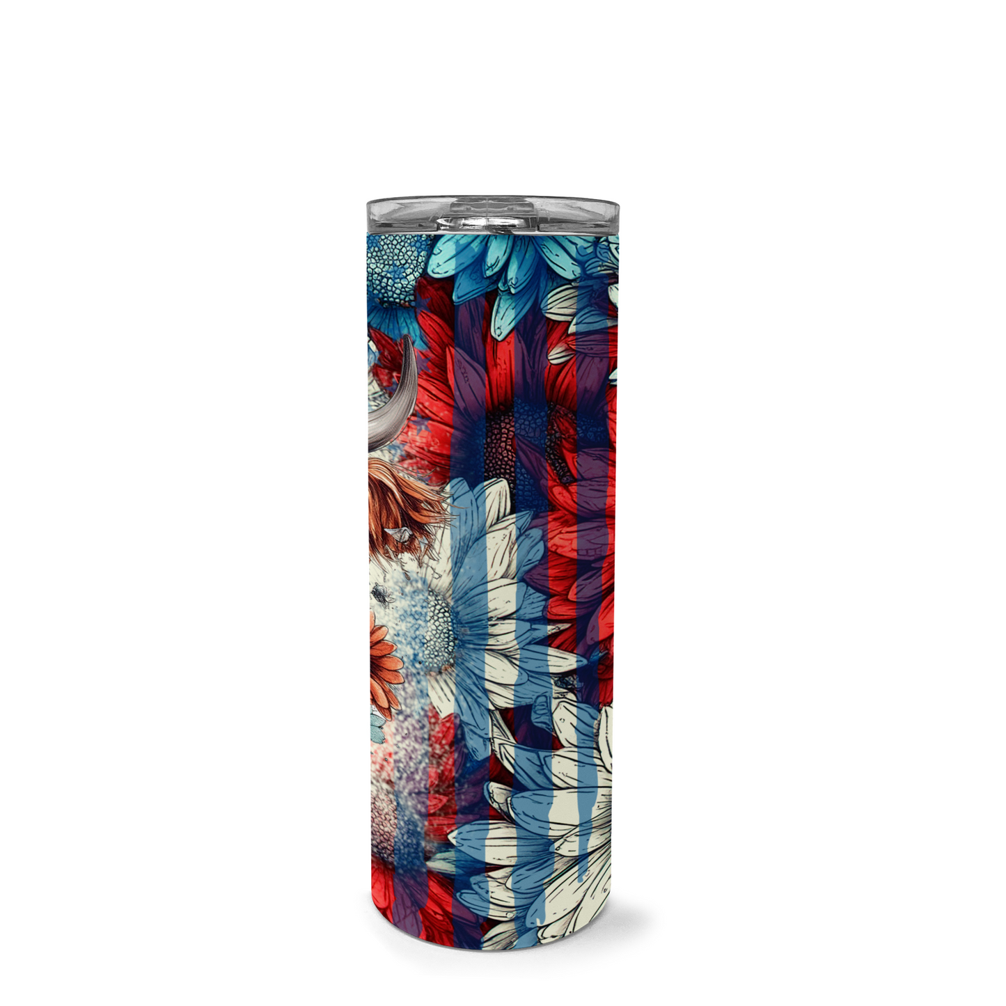 Patriotic Highland Cow Tumbler