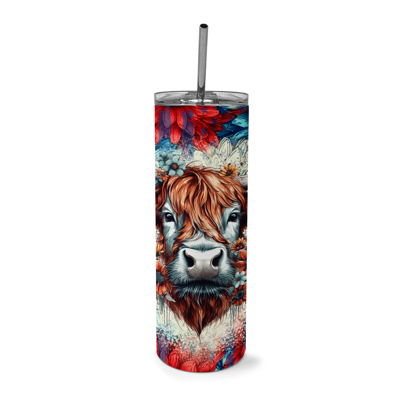 Patriotic Highland Cow Tumbler