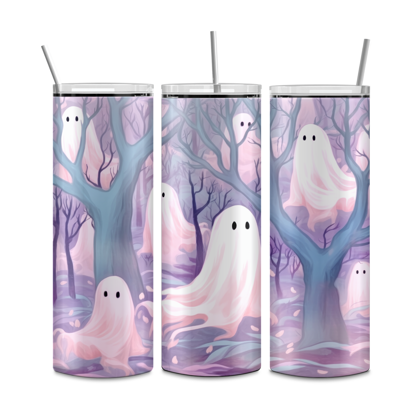 Pastel Ghosts Sublimation Tumbler Transfer