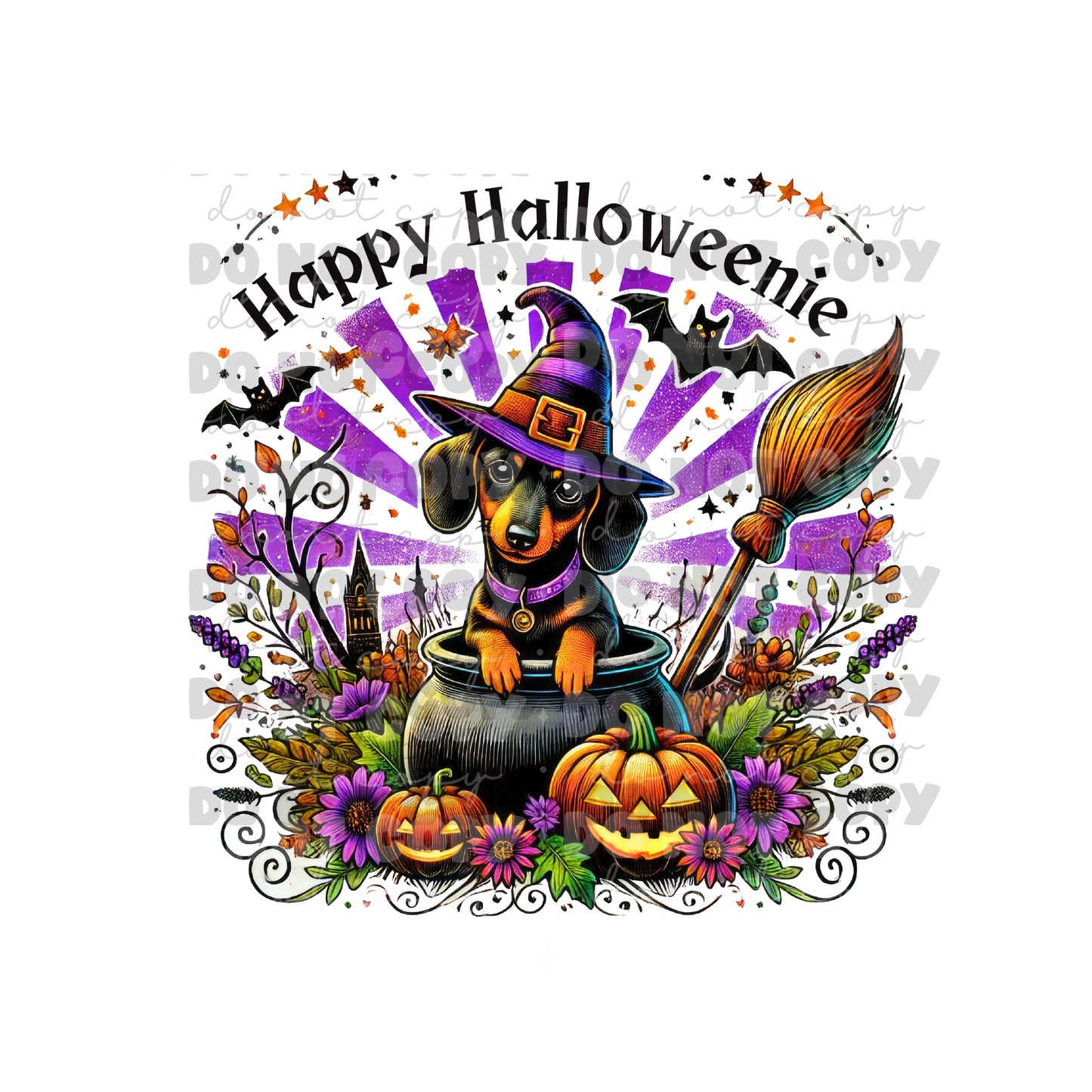 Happy Halloweenie Sublimation Tumbler Transfer