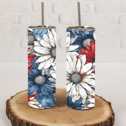 Patriotic Daisies Tumbler