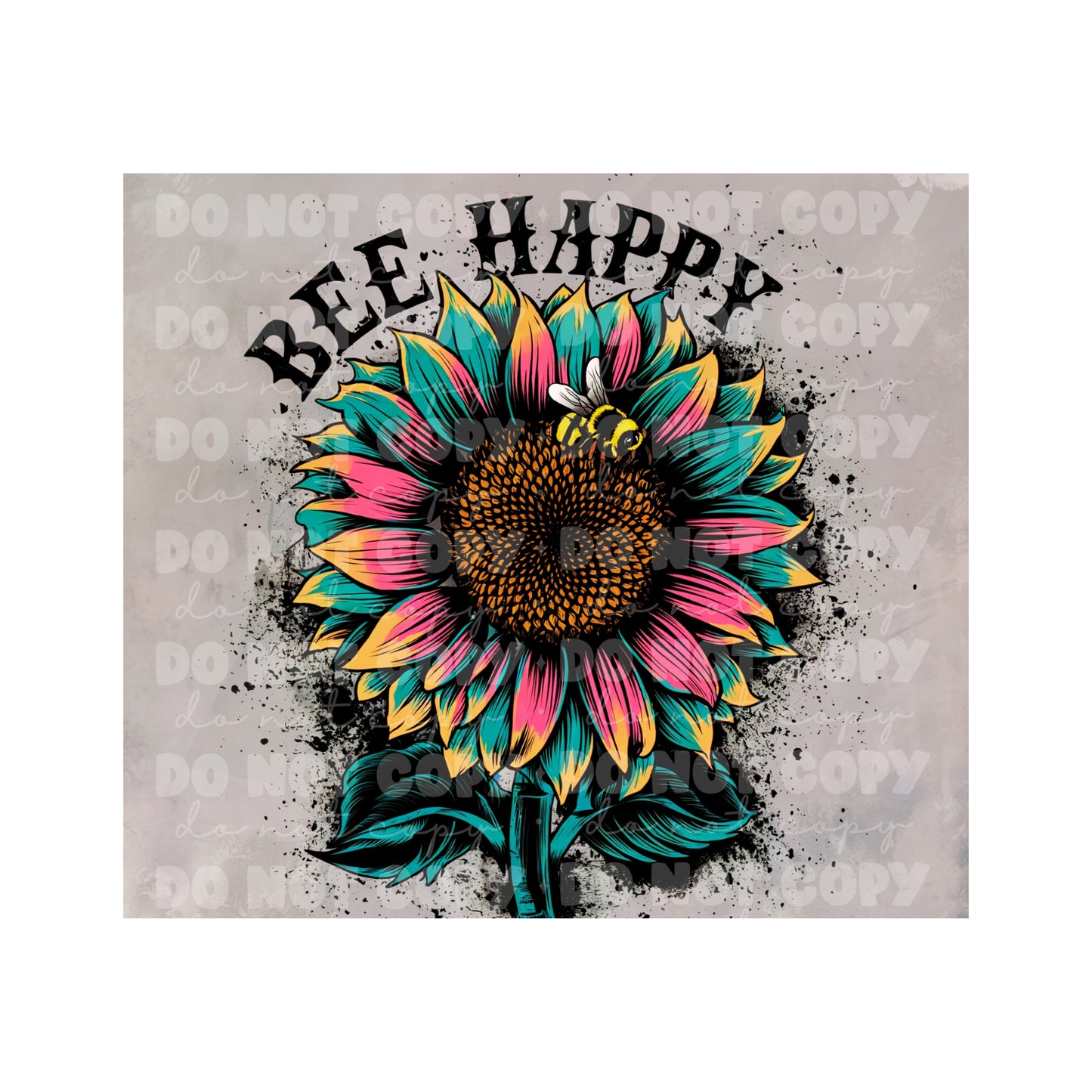 Bee Happy Sublimation Tumbler Transfer