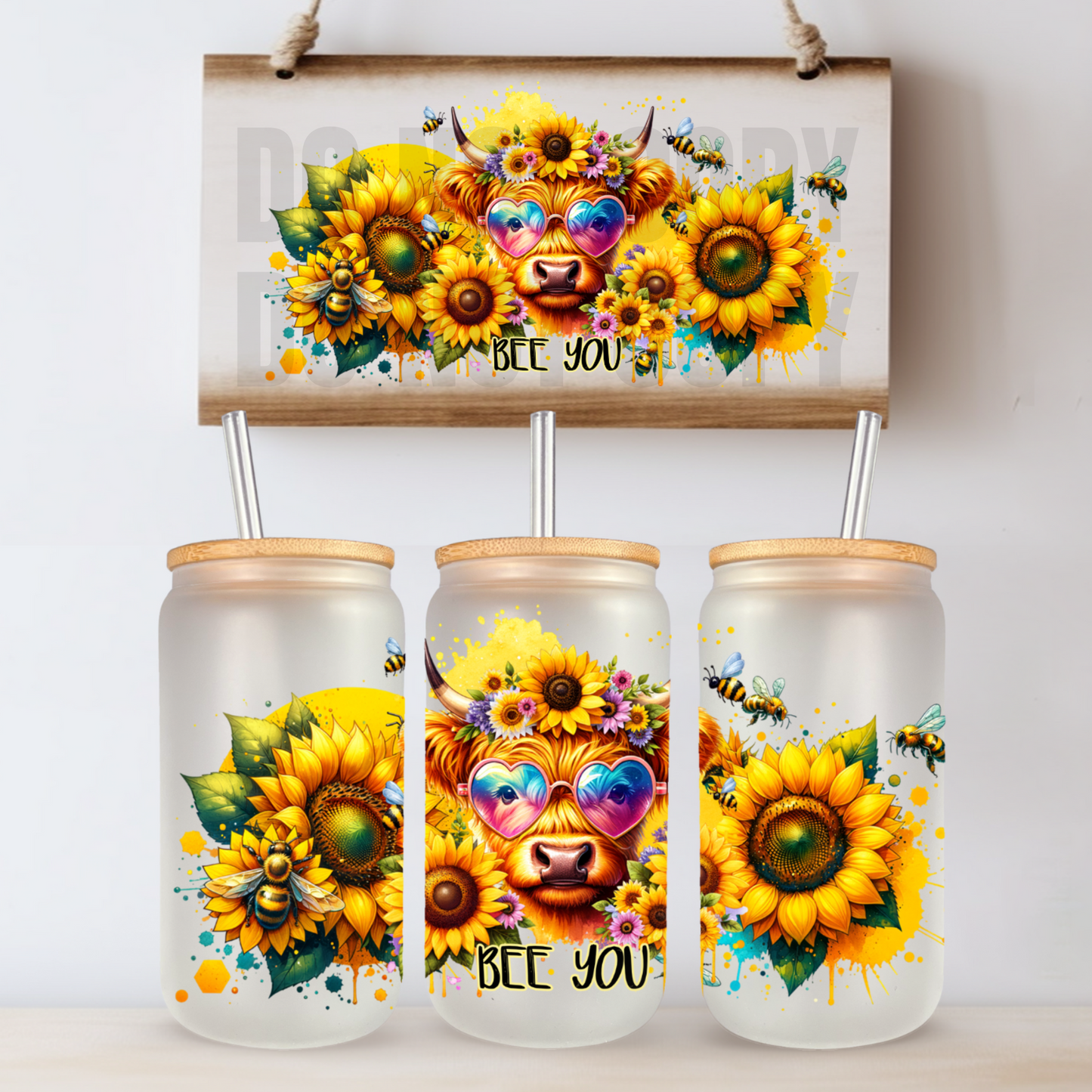 16oz Glass Cup Sublimation Transfer 30