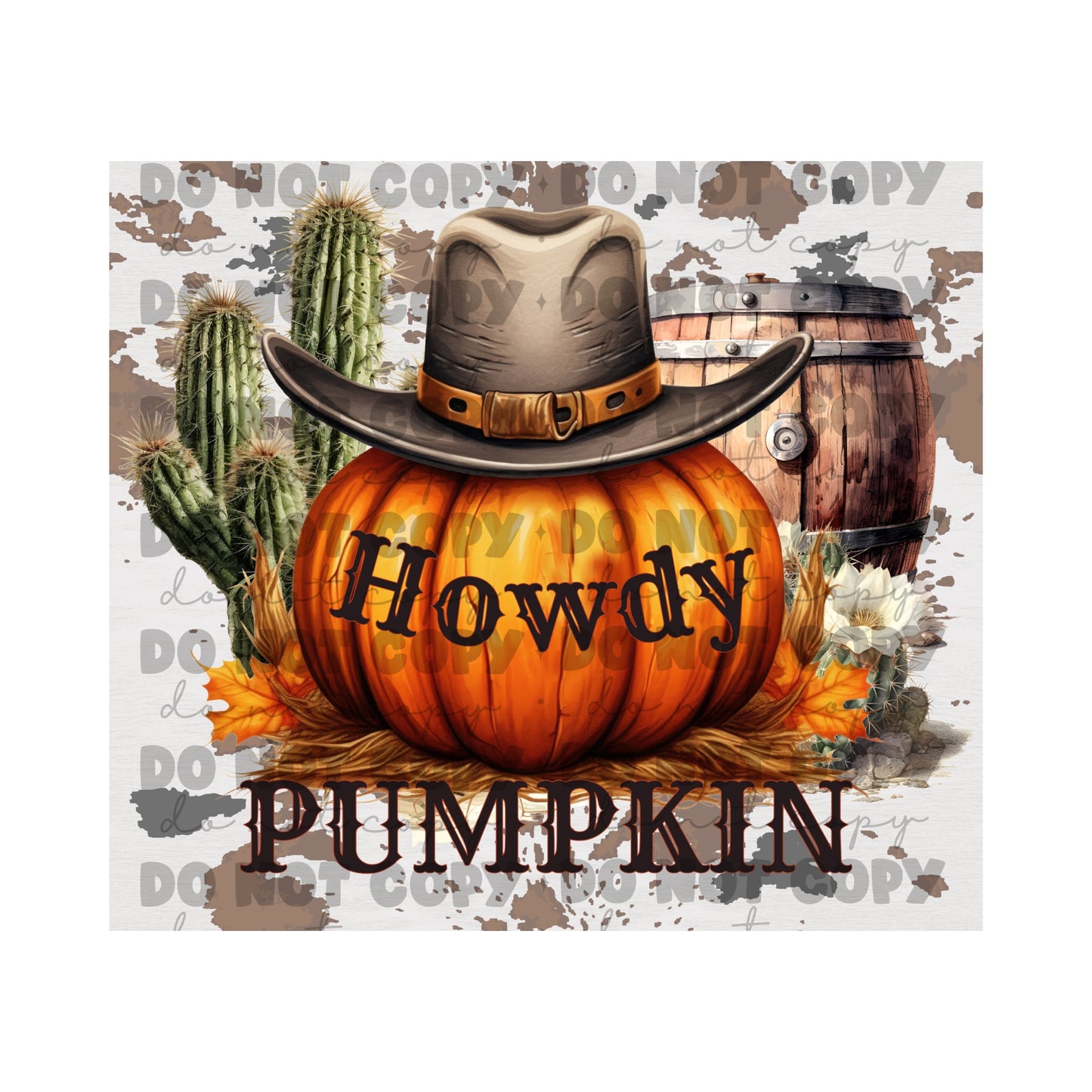 Howdy Pumpkin Sublimation Tumbler Transfer