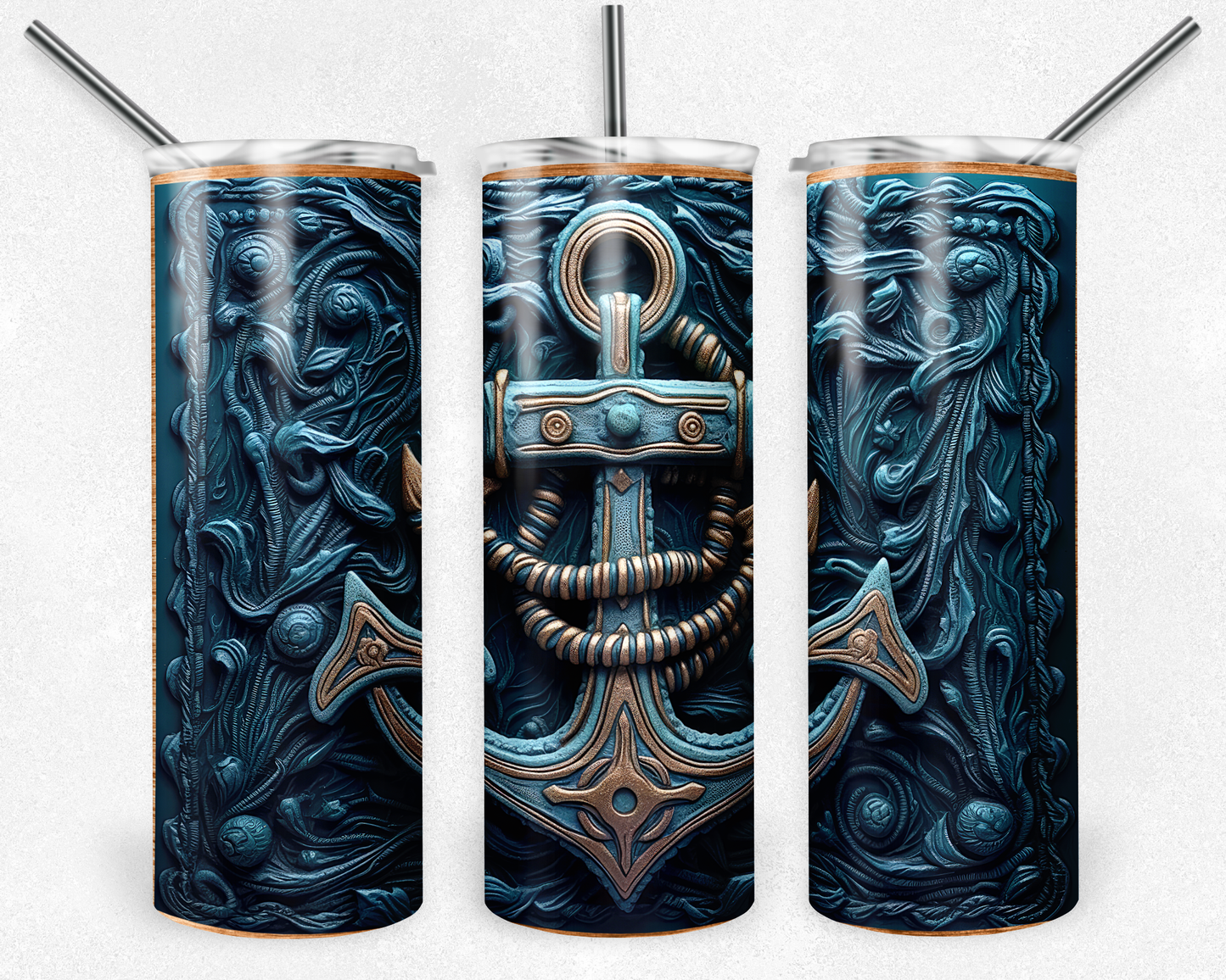 3D Anchor Sublimation Tumbler Transfer