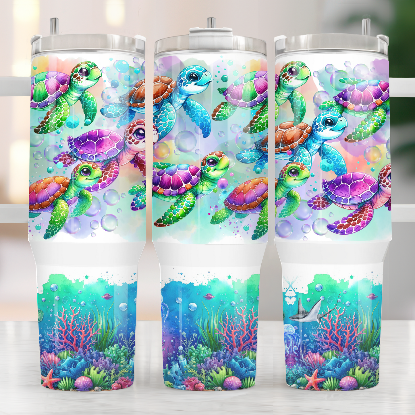 Turtles 40oz Tumbler Sublimation Transfer ONLY