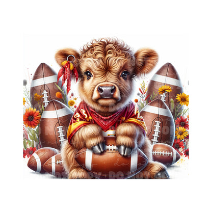 Highland Cow Football Sublimation Tumbler Transfer 2