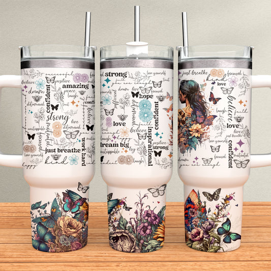 Affirmations 40oz Tumbler Sublimation Transfer ONLY