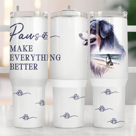 Australian Shepherd 40oz Tumbler Sublimation Transfer ONLY