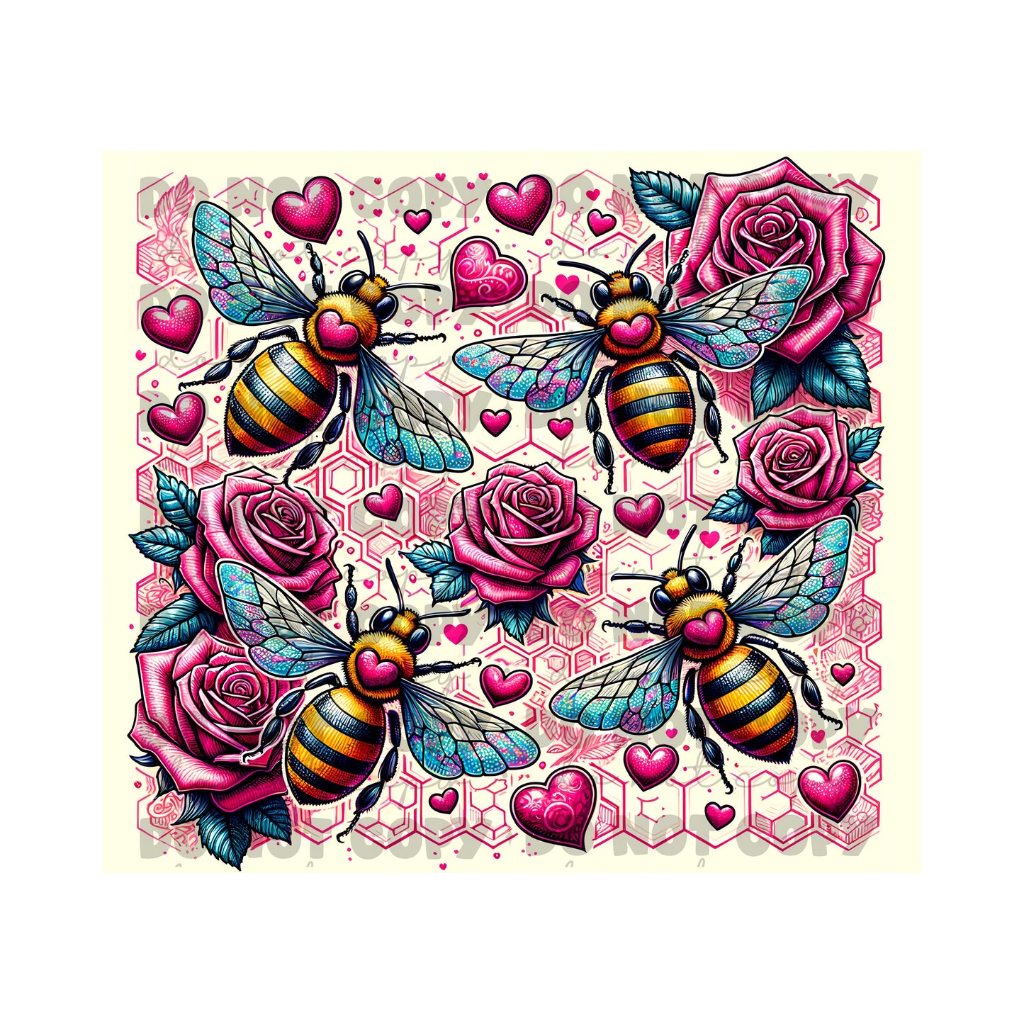 Bee Love Tumbler Sublimation Transfer