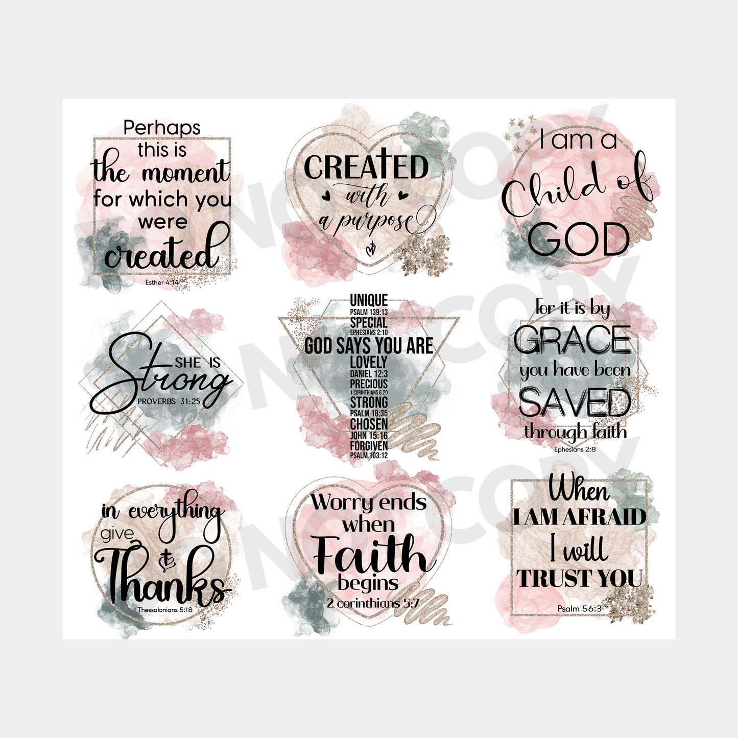 Bible Verses Sublimation Tumbler Transfer