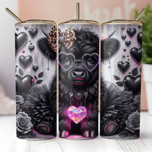 Black Tutu Highland Cow Tumbler