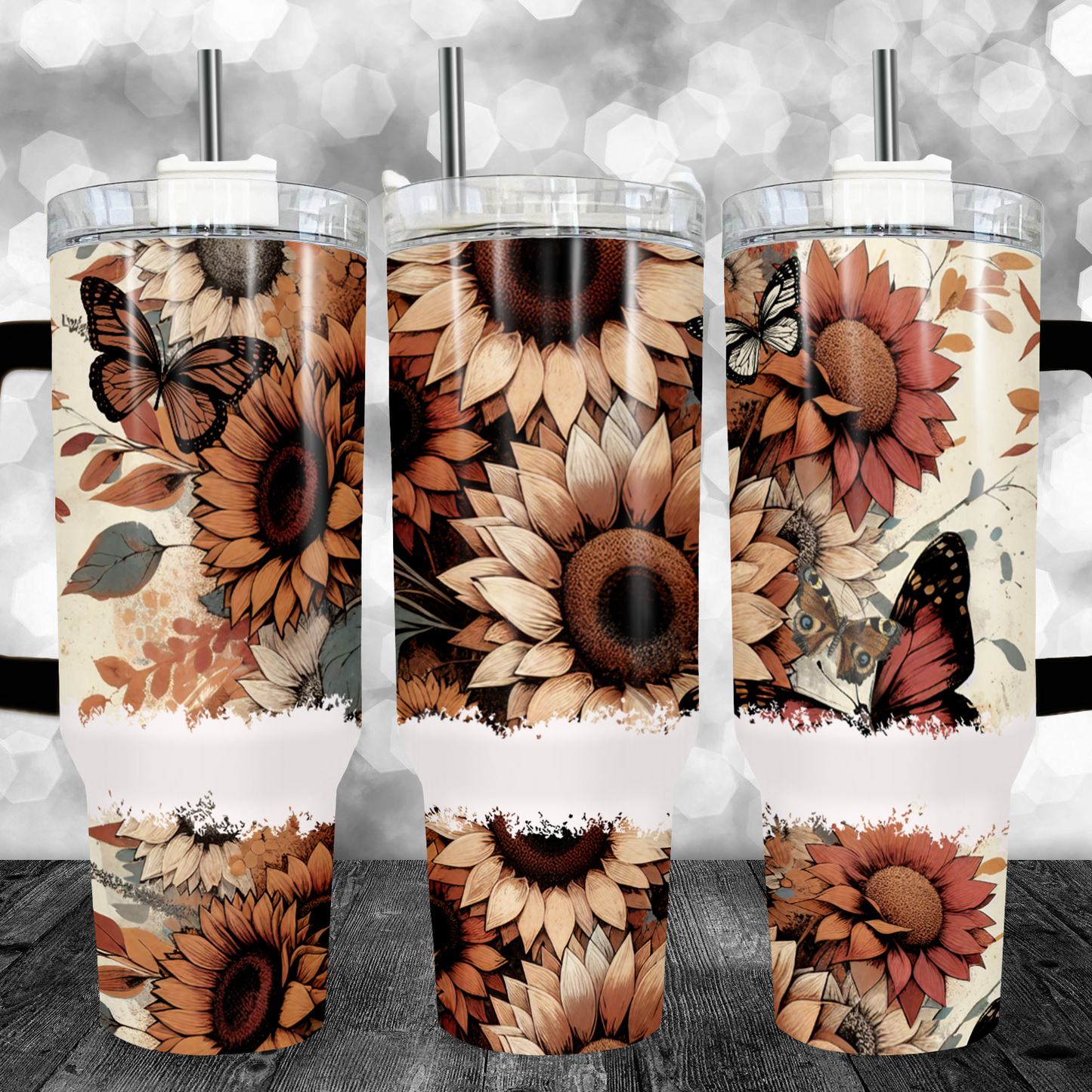 Boho Sunflowers 40oz Tumbler Sublimation Transfer ONLY