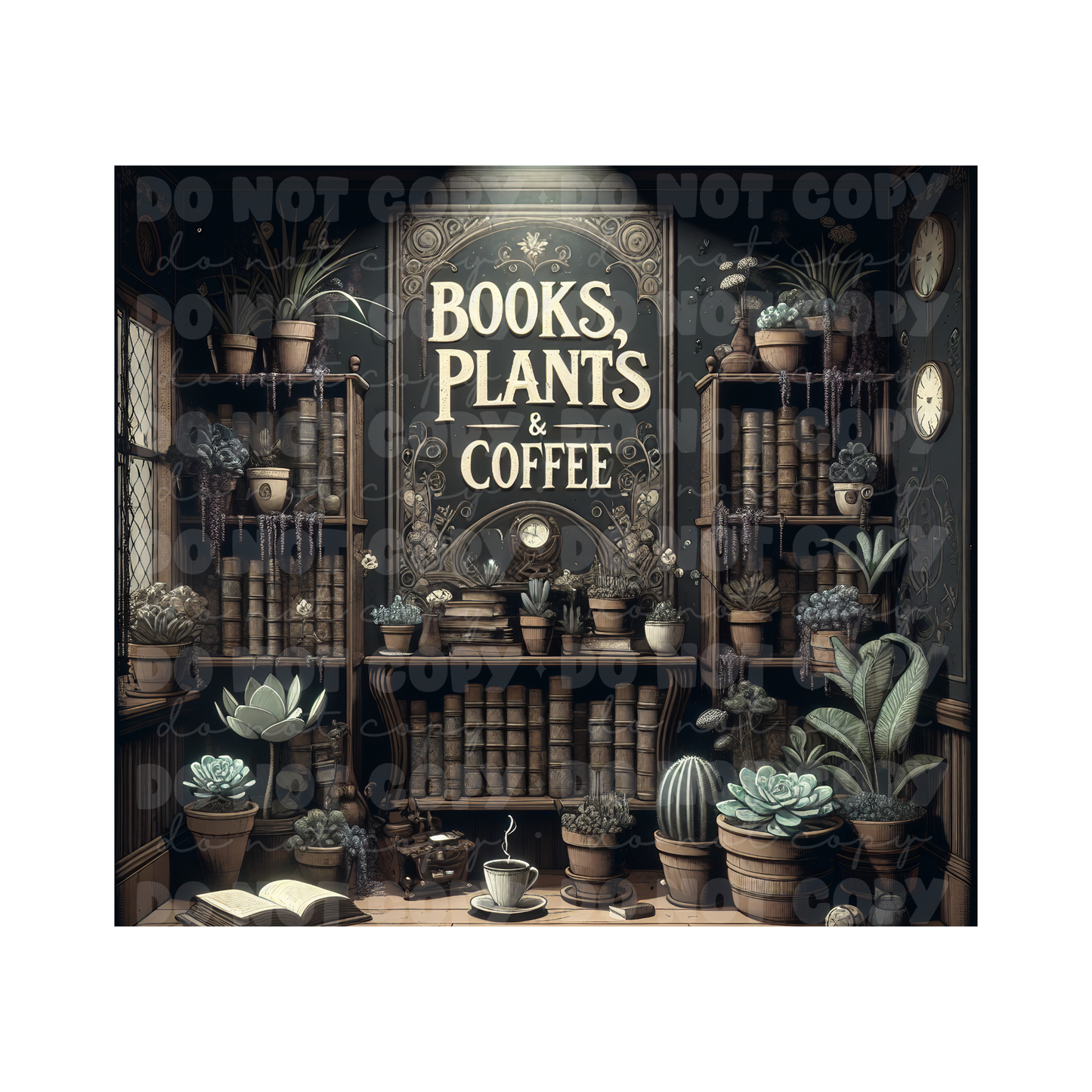 Books And Plants Sublimation Tumbler Transfer 3