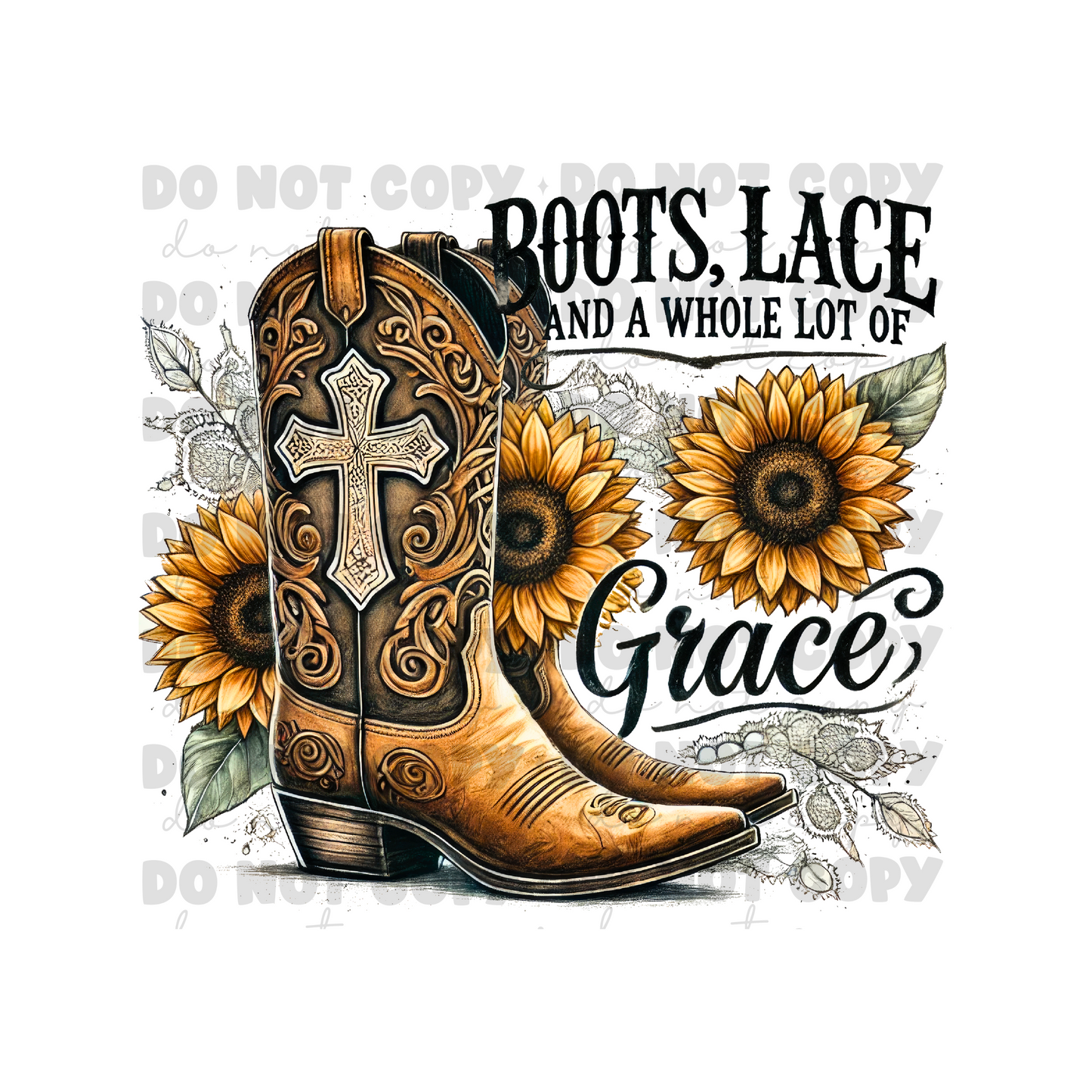 Boots Lace Grace Sublimation Tumbler Transfer