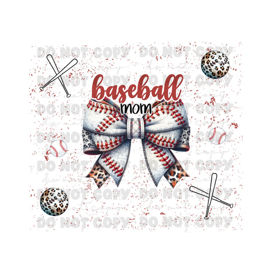 Bow Baseball Mom Sublimation Tumbler Transfer