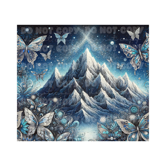 Butterfly Mountain Tumbler Sublimation Transfer