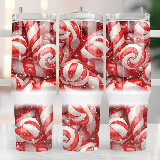 Candy Cane 40oz Tumbler Sublimation Transfer ONLY