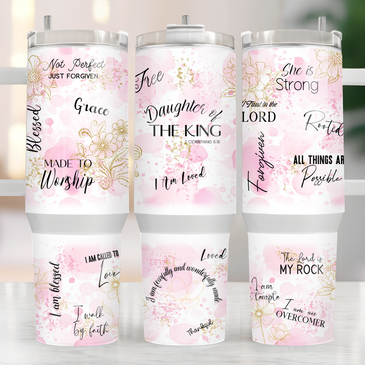 Christian Affirmations 40oz Tumbler Sublimation Transfer ONLY