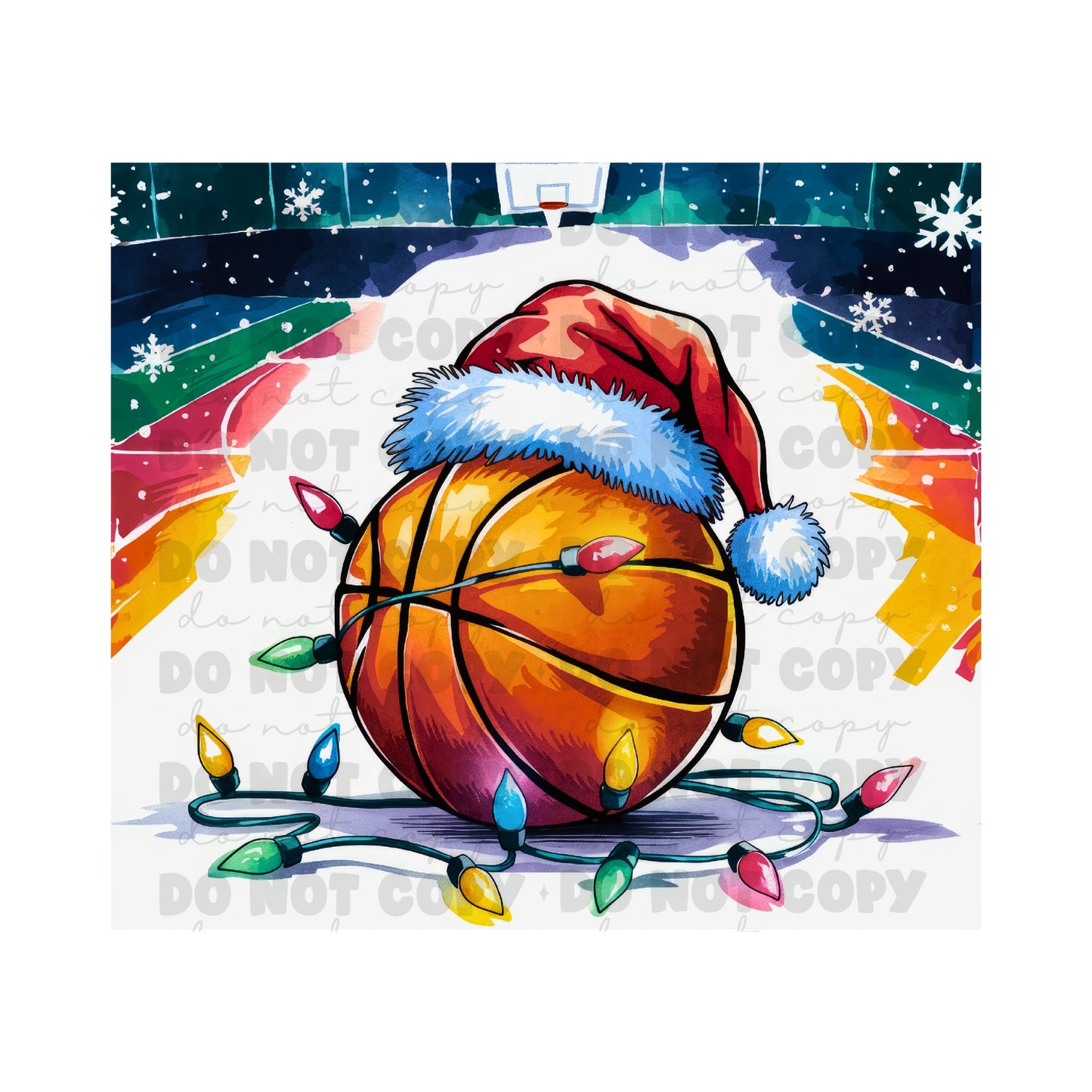 Christmas Basketball Tumbler Sublimation Transfer