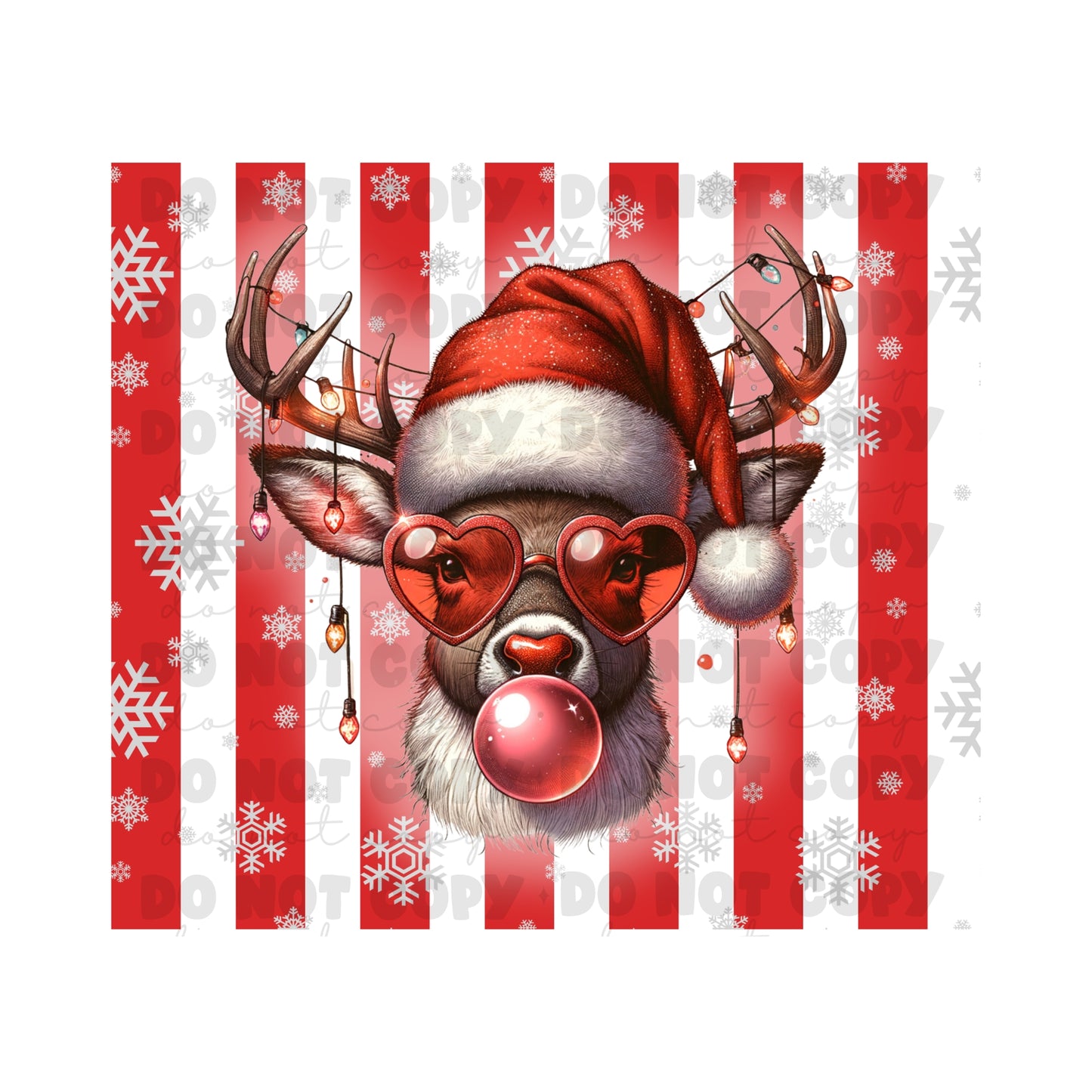 Christmas Bubble Reindeer Tumbler Sublimation Transfer