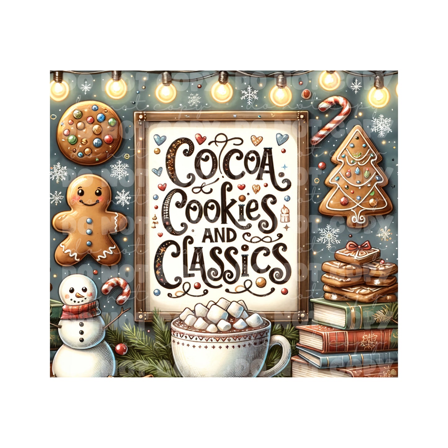 Christmas Cookies Cocoa Tumbler Sublimation Transfer