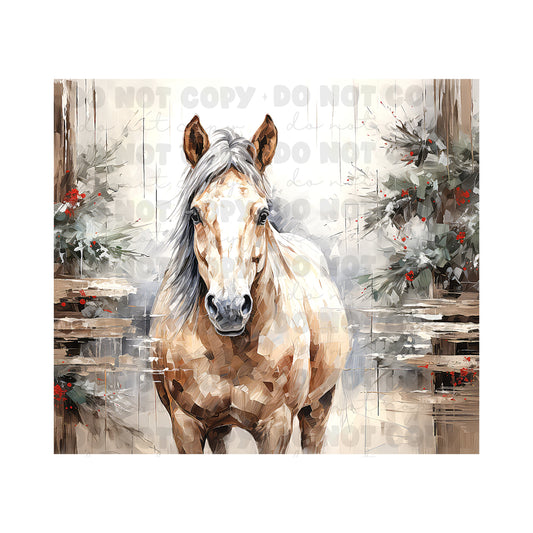 Christmas Horse Sublimation Tumbler Transfer