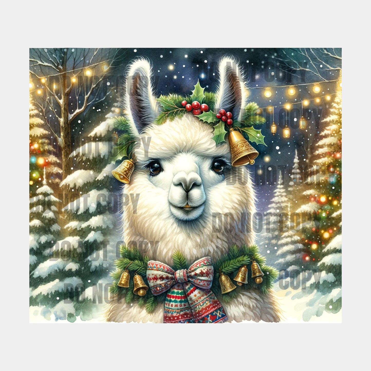 Christmas LLama Sublimation Tumbler Transfer