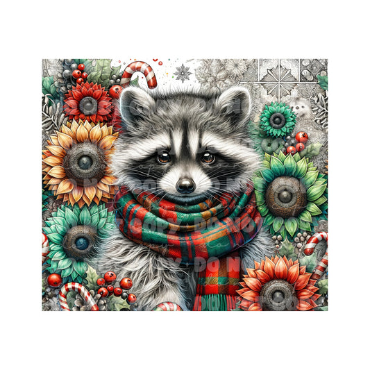 Christmas Raccoon Tumbler Sublimation Transfer