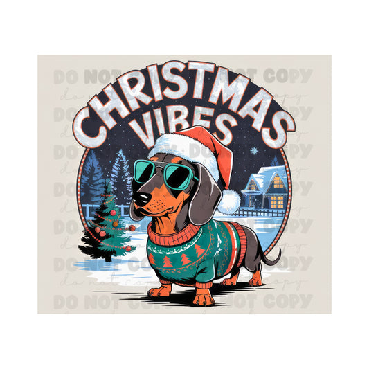 Christmas Vibes Doxie Tumbler Sublimation Transfer