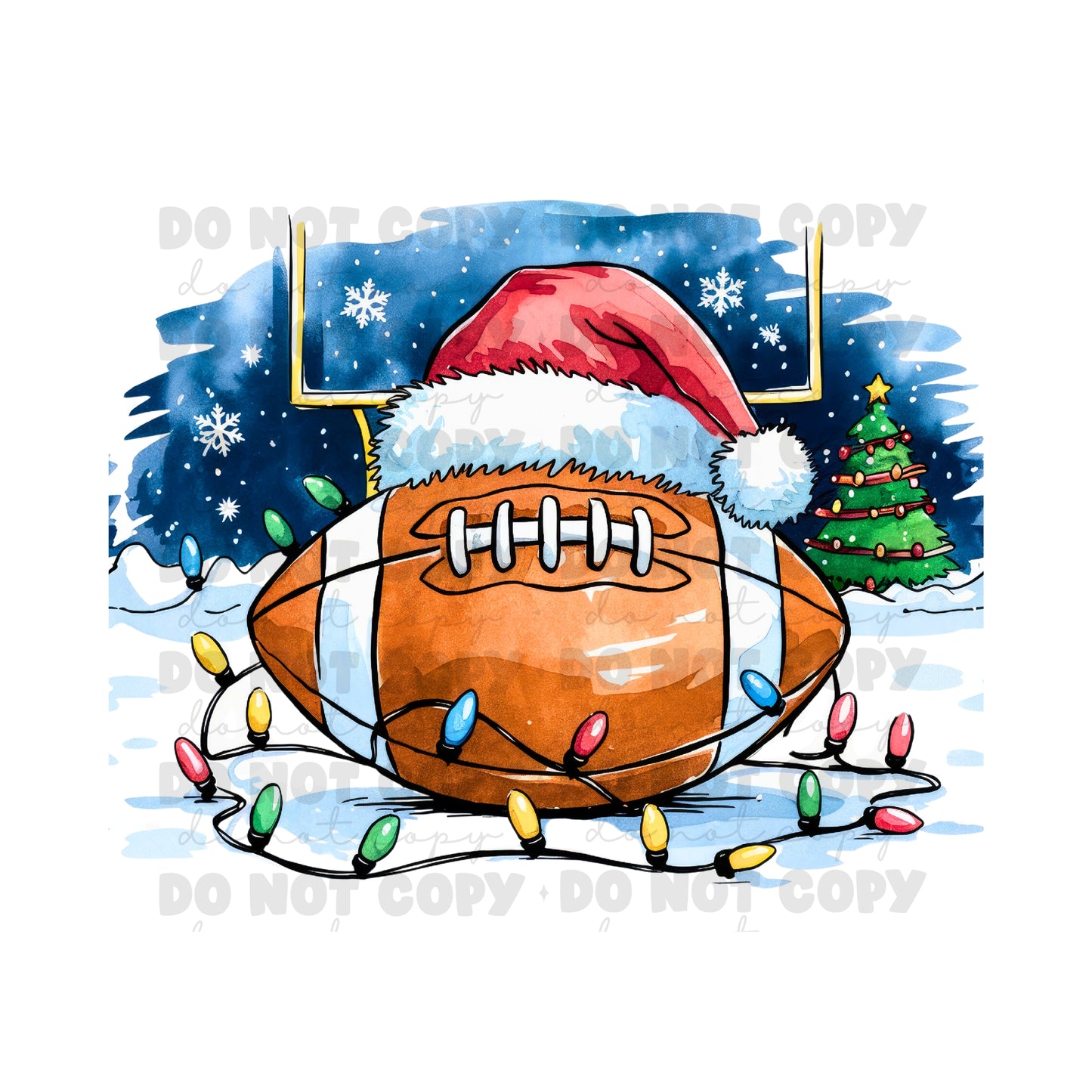 Christmas Football Tumbler Sublimation Transfer