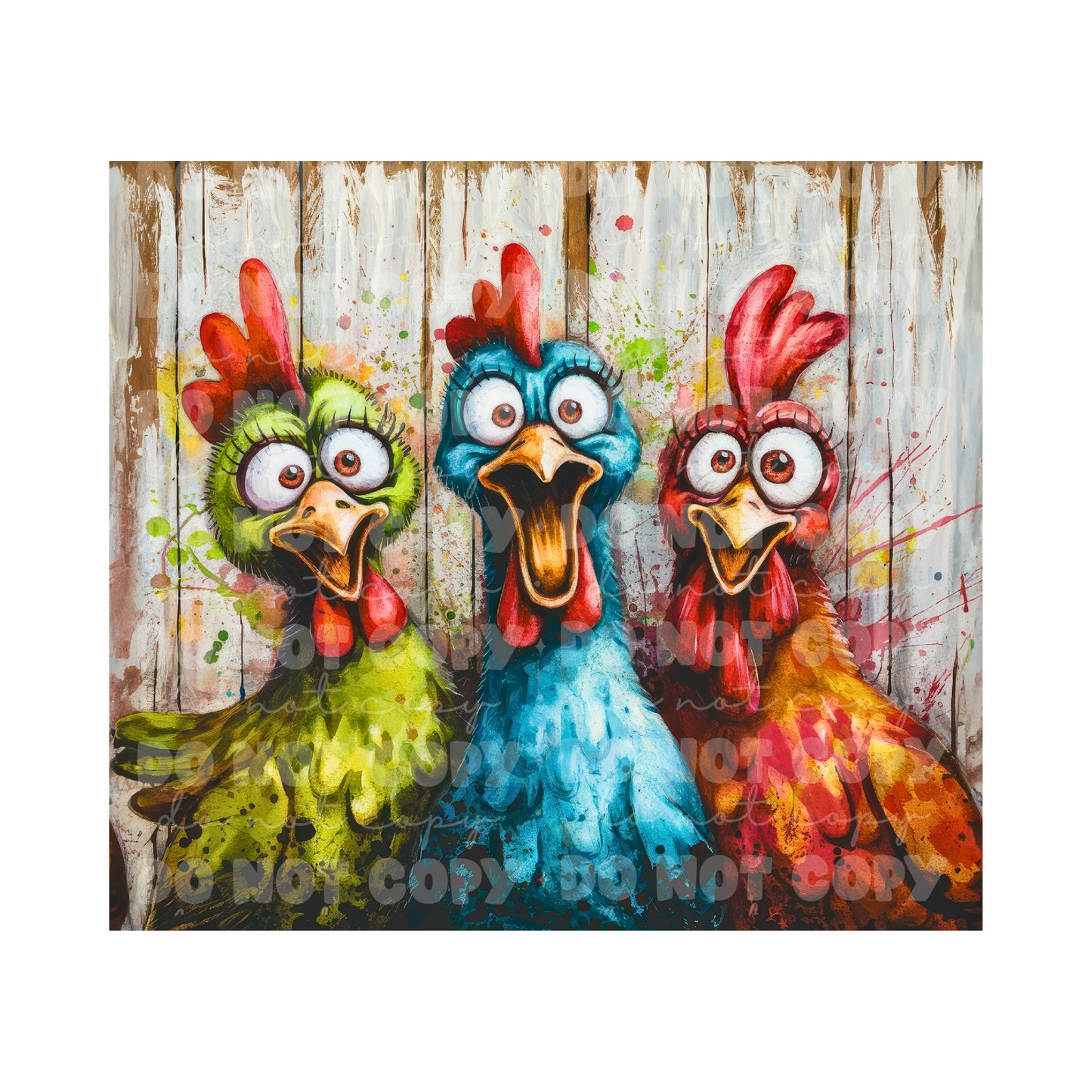 Crazy Chickens Sublimation Tumbler Transfer